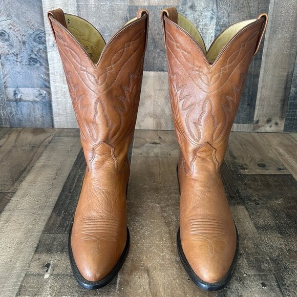 Nocona Round Toe Brown Western Cowboy Boots Mens 10.5 D - Picture 7 of 12